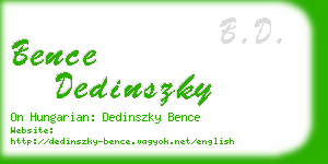 bence dedinszky business card